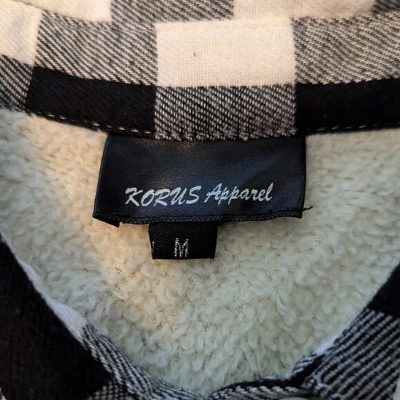 Korus Apparel Shacket Sherpa Lined Plaid Flannel Jacket Women's Size Medium - Picture 4 of 6